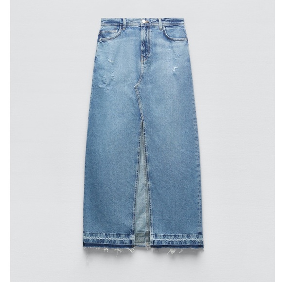 Zara Skirts Zara Denim Skirt Trf Poshmark